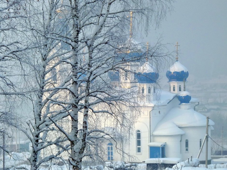 Кузоватово Церковь зима