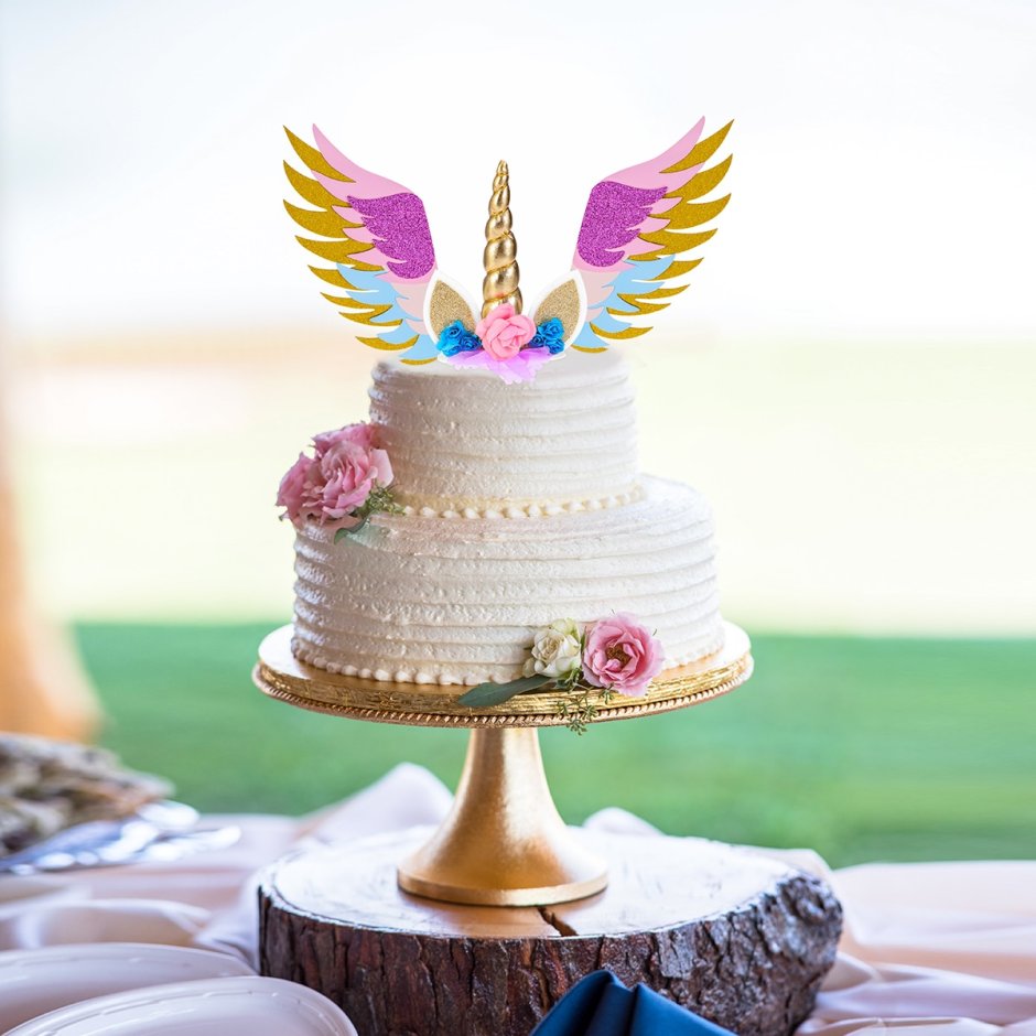 Топпер в торт Единорог с крыльями