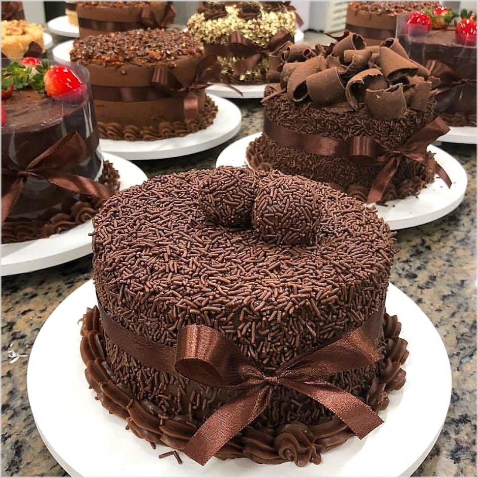 Большой шоколадный торт