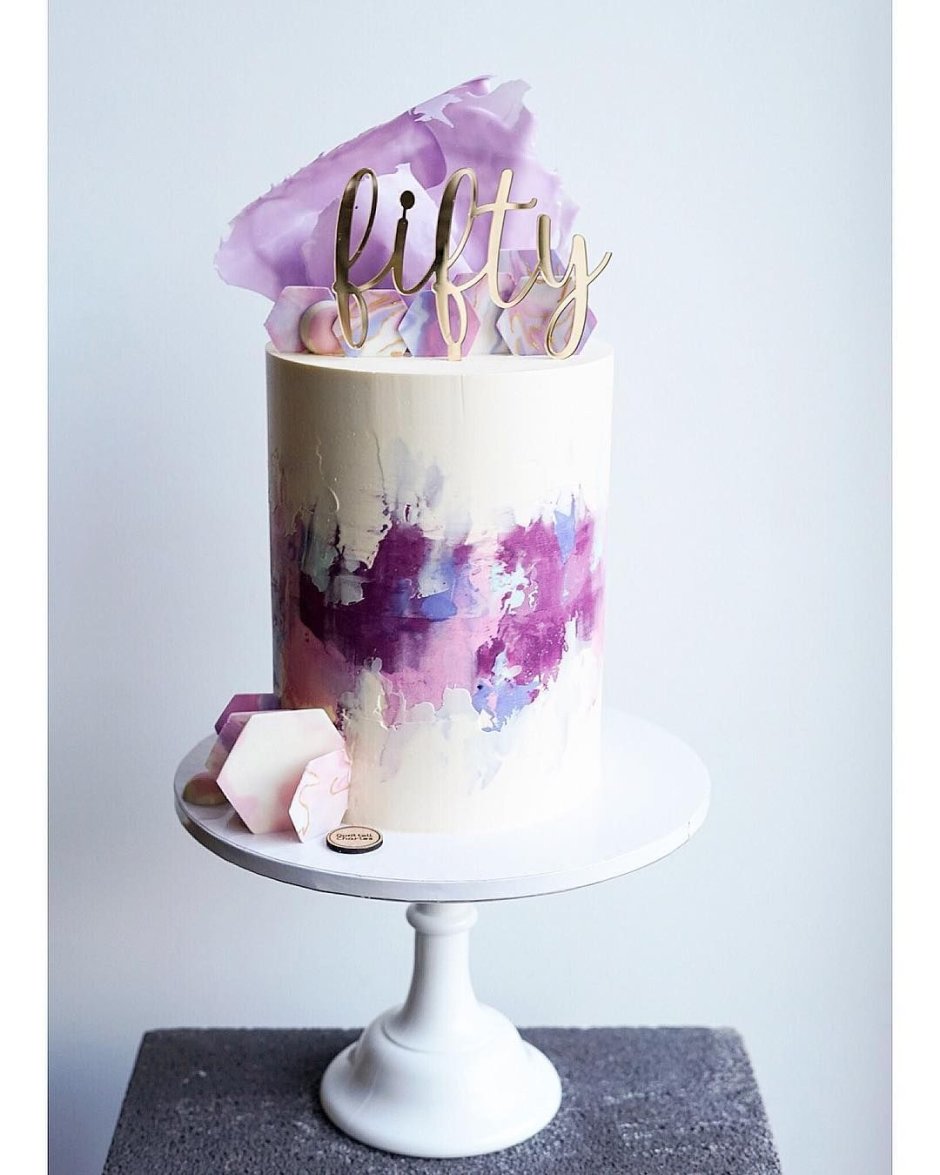Мраморно фиолетовый торт