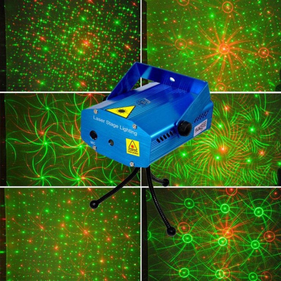 Лазерный проектор диско шар стробоскоп лед