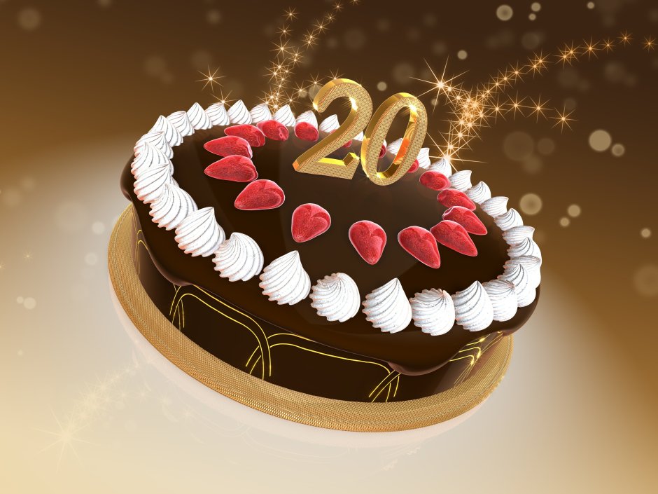 Торт на день рождения 20 лет