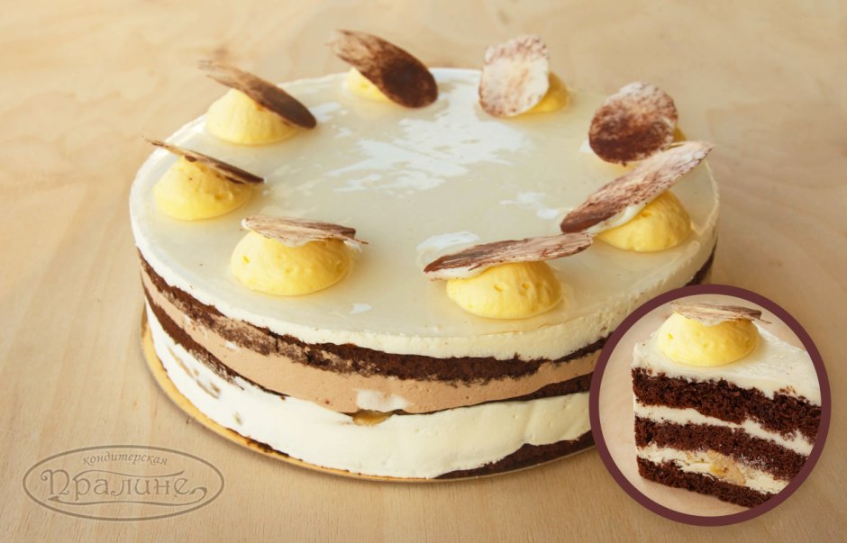 Творожно-банановый торт без выпечки