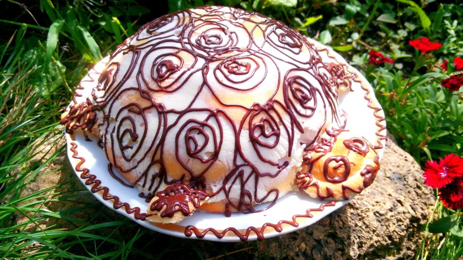 Торт черепашка со сметанным кремом