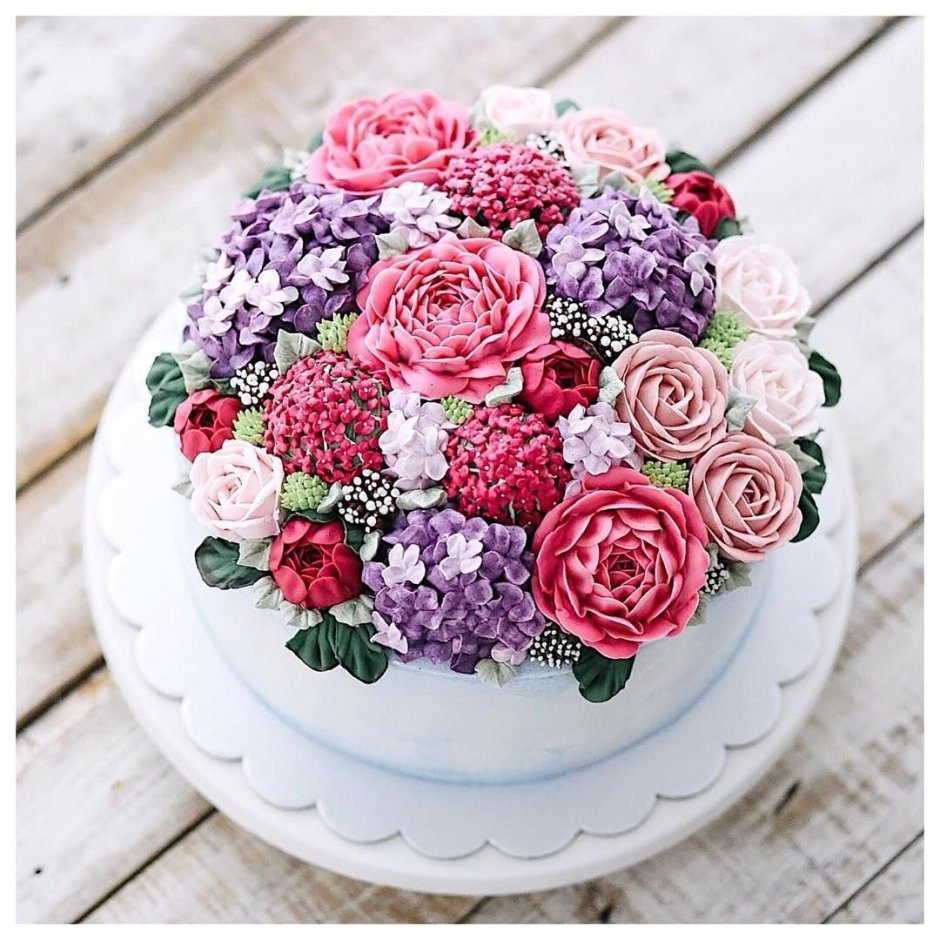 Набивные цветы на торт