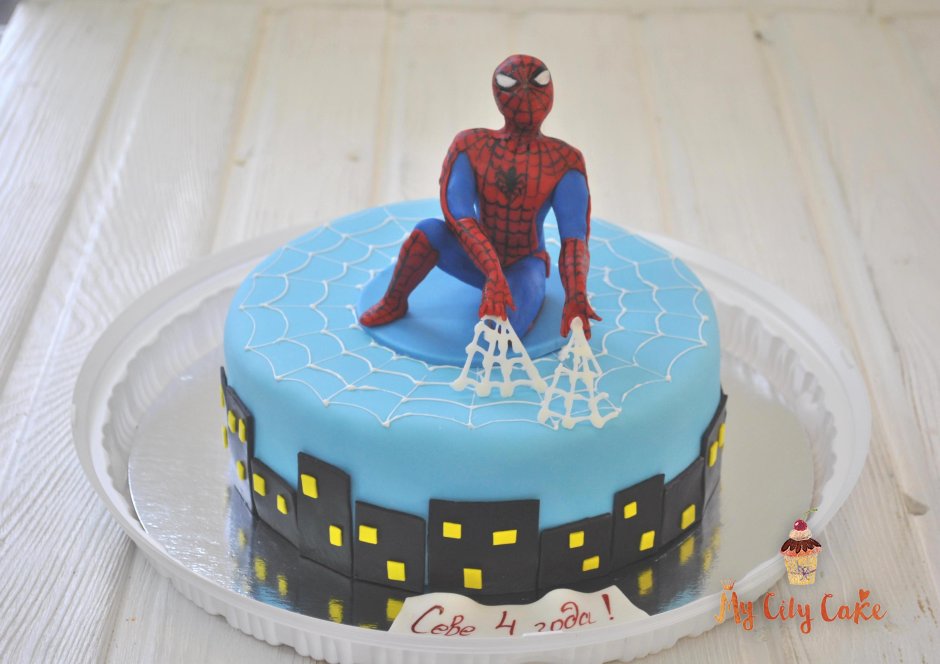 Торт человек паук без мастики 3 года