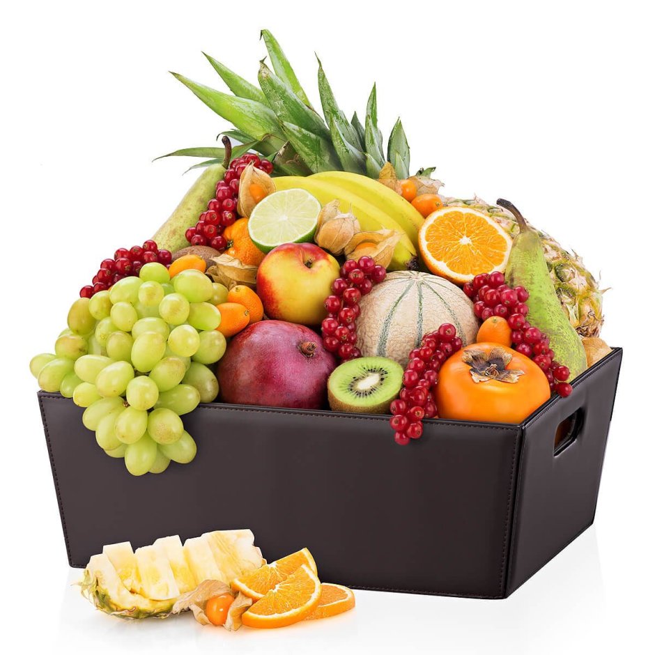 Новогодние корзинки с фруктами