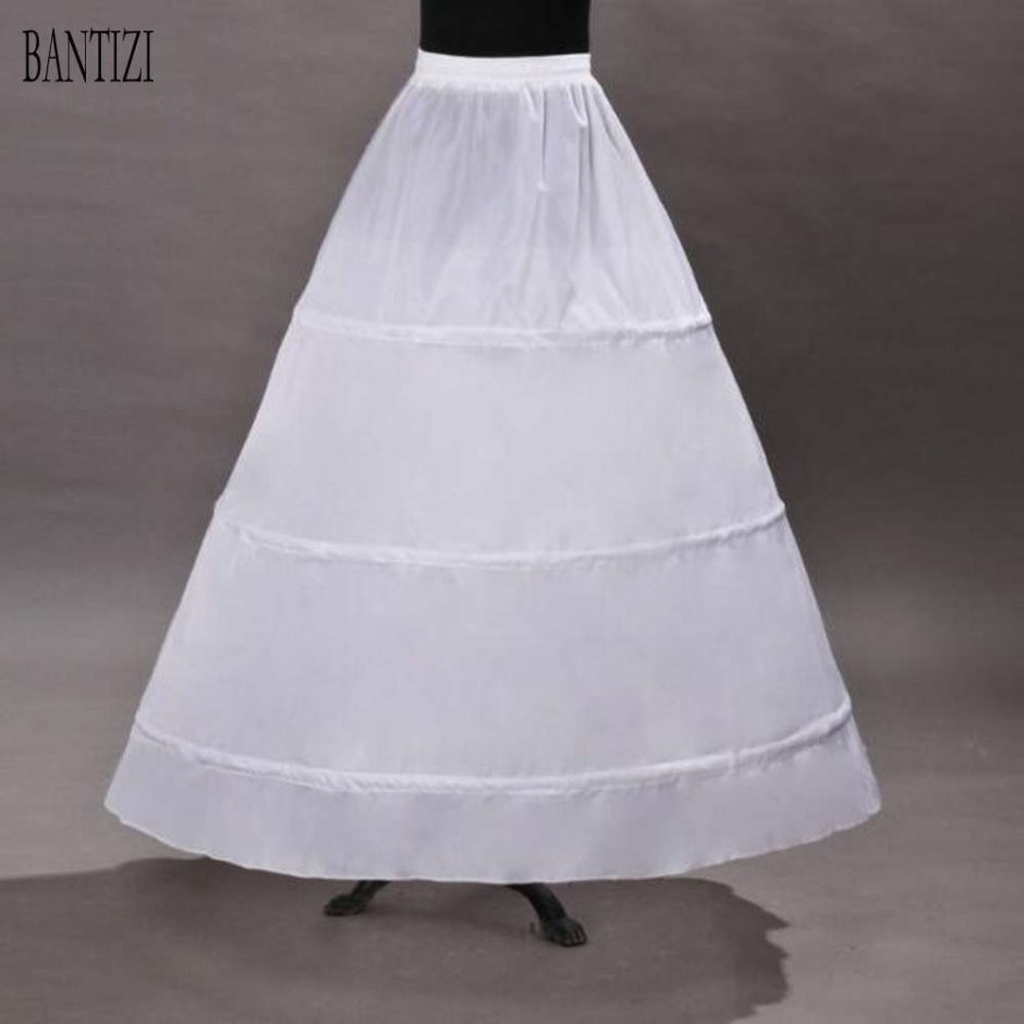 Cheap White 3 Hoops Petticoat Crinoline Slip Underskirt for Ball Gown Wedding Dress Bridal Gown in stock