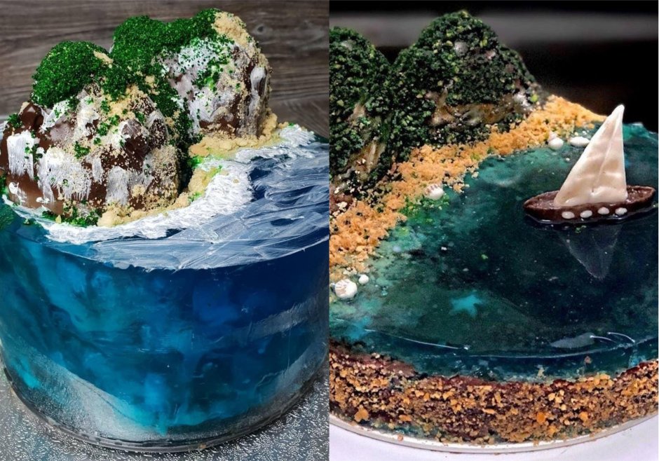 Торт остров с желе