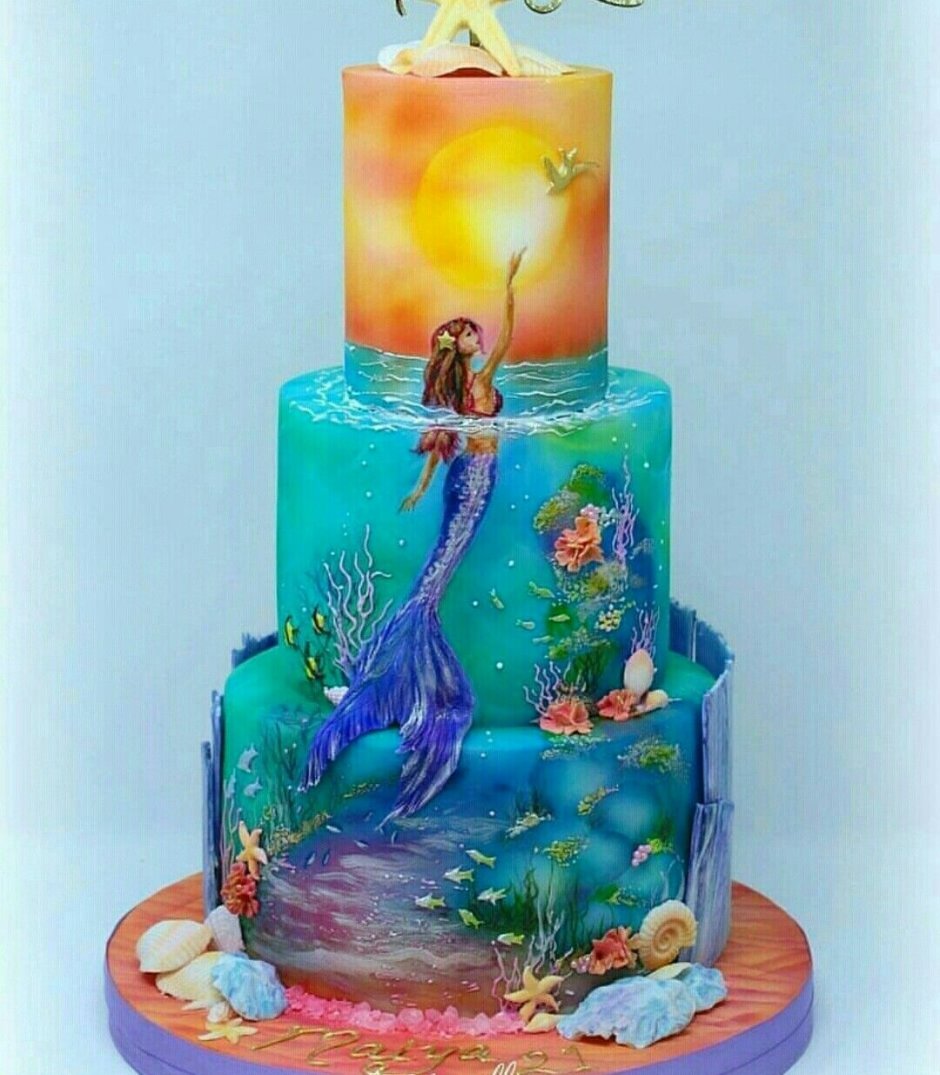 Торт для девочки море