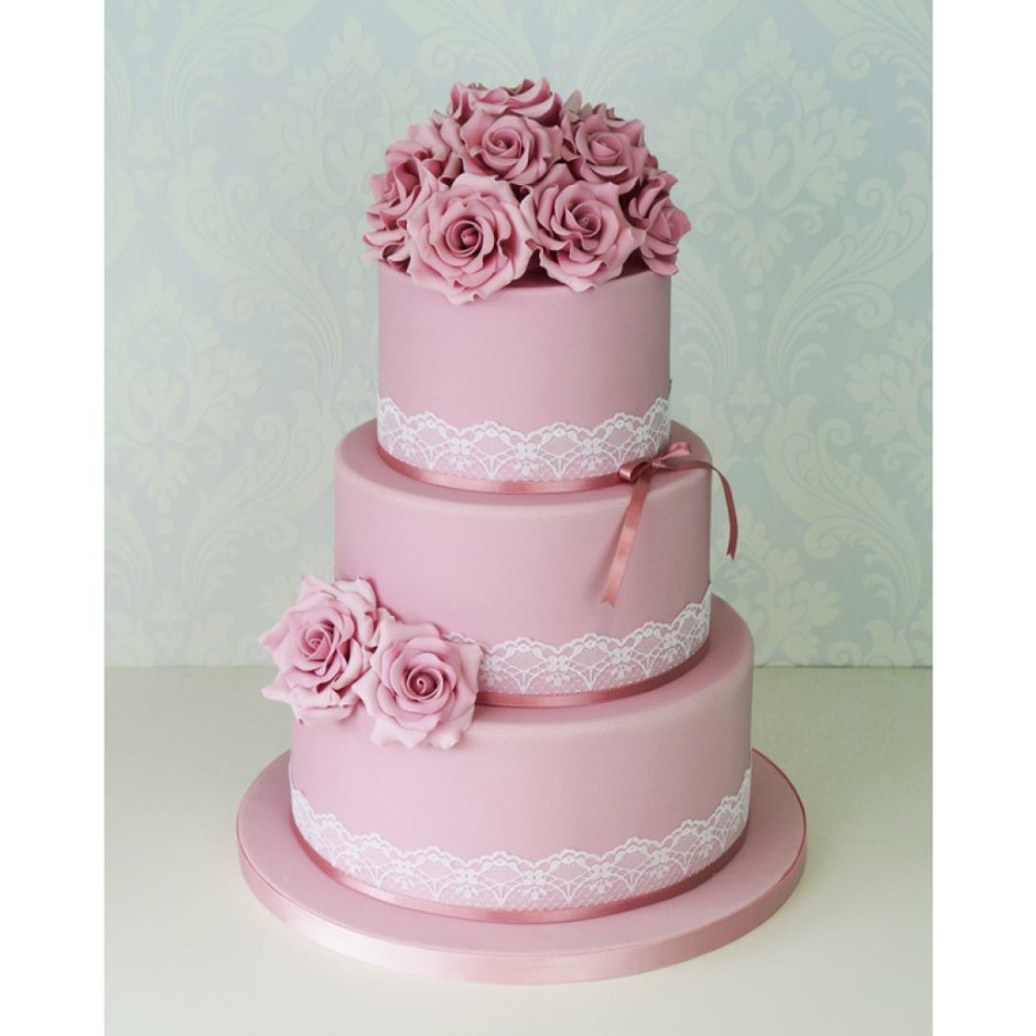 Свадебные торты в розовом цвете