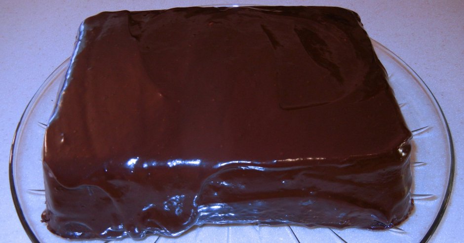 Шоколадный кекс с шоколадной глазурью
