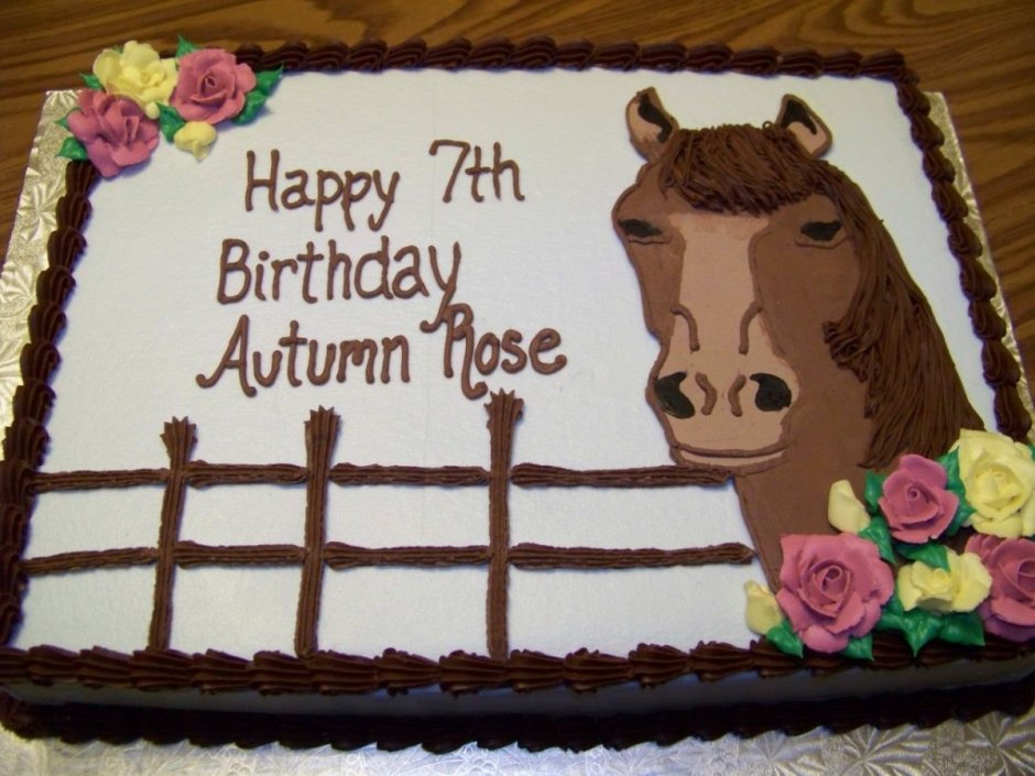 Торт кремовый с лошадью
