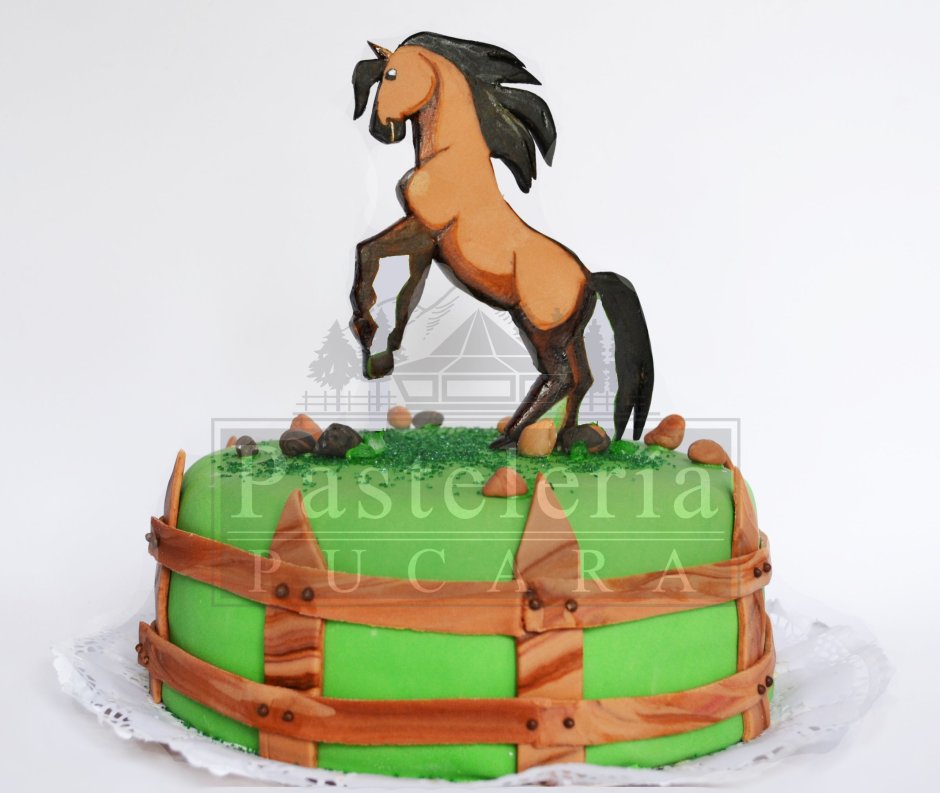 Торт с подковой и лошадью