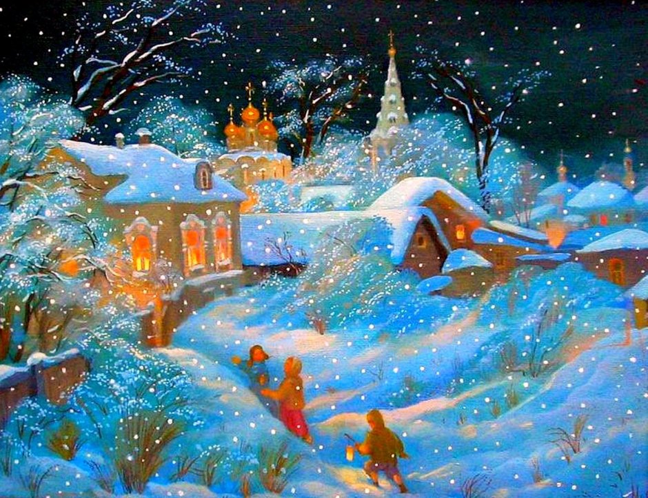 Щепалин Александр художник зима ночь