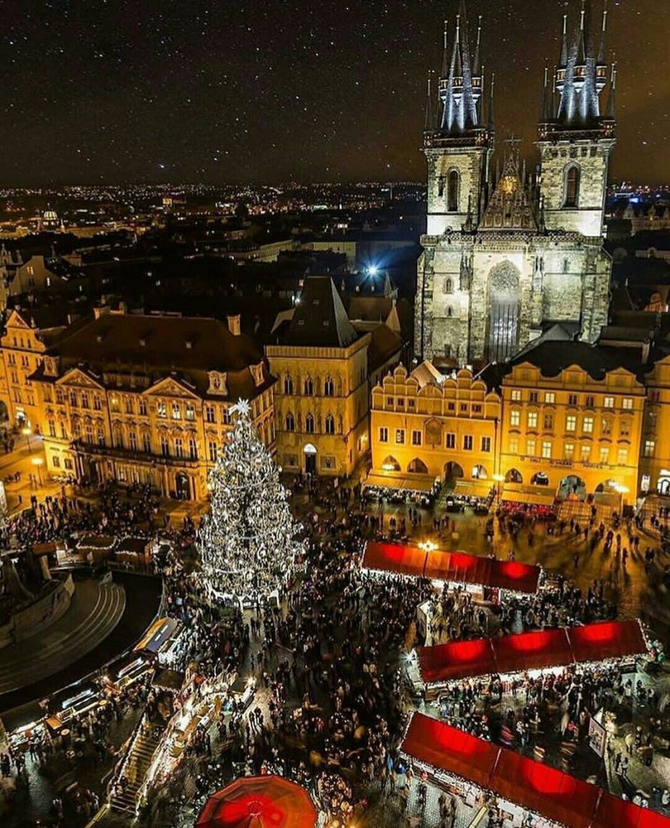 Зимняя Прага Староместская площадь
