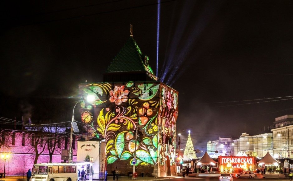 Подсветка Кремля Нижний Новгород 2020