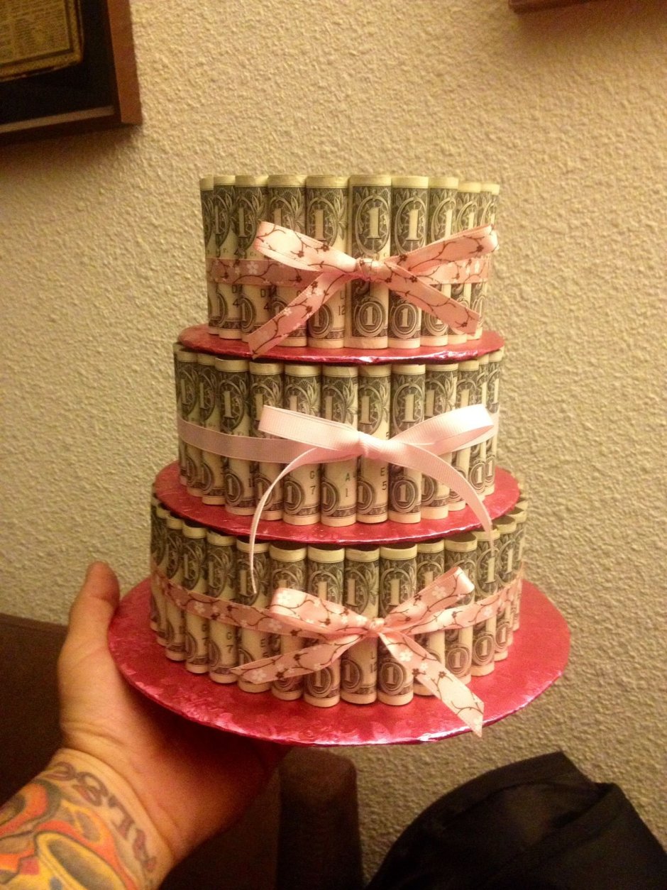 Денежный торт на день рождения