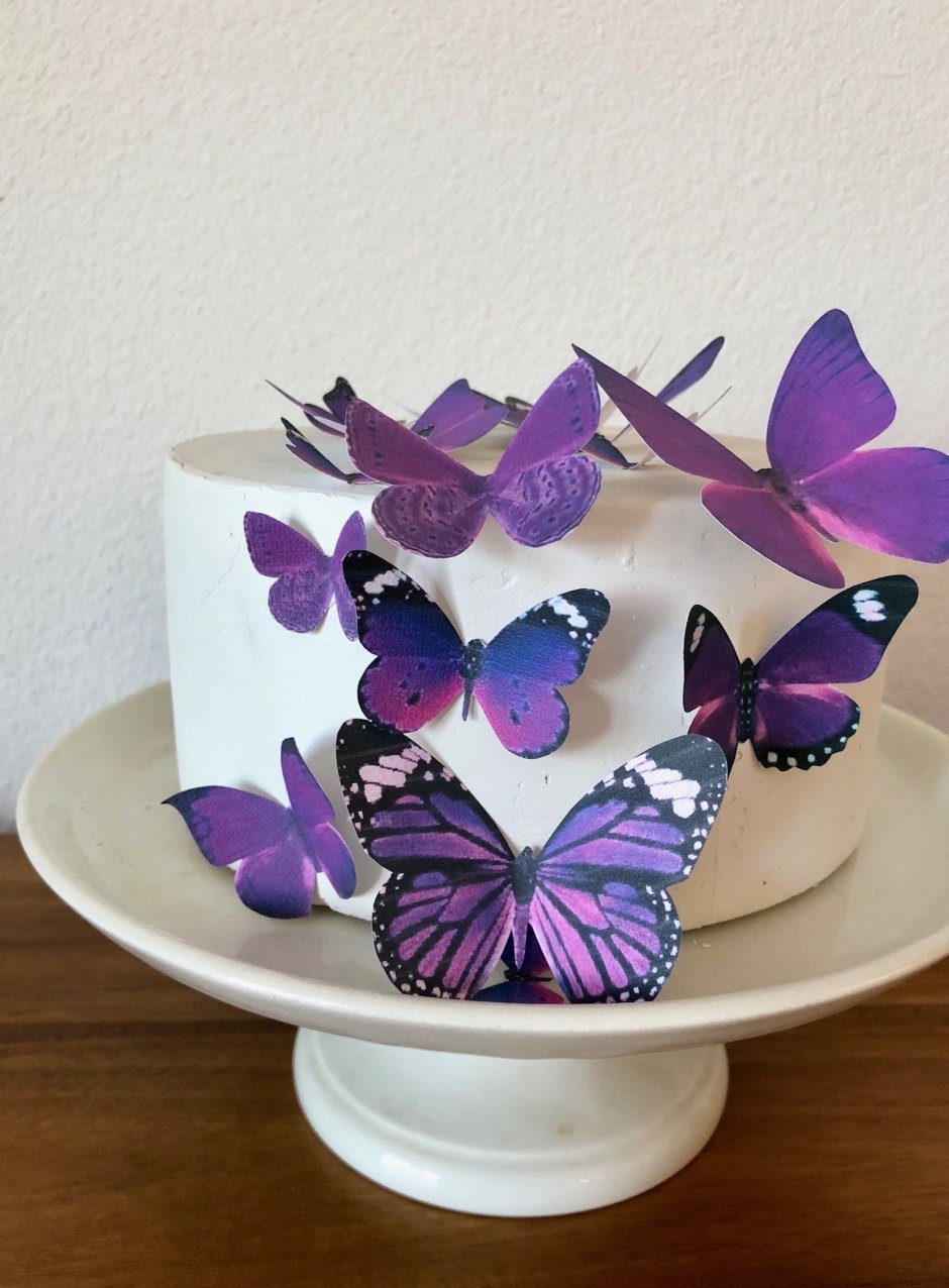 Сахарные бабочки для торта