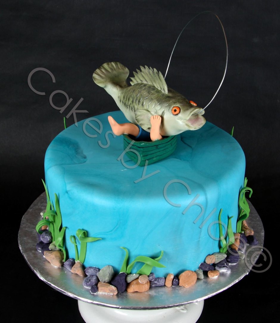 Торт с мастикой рыбаку