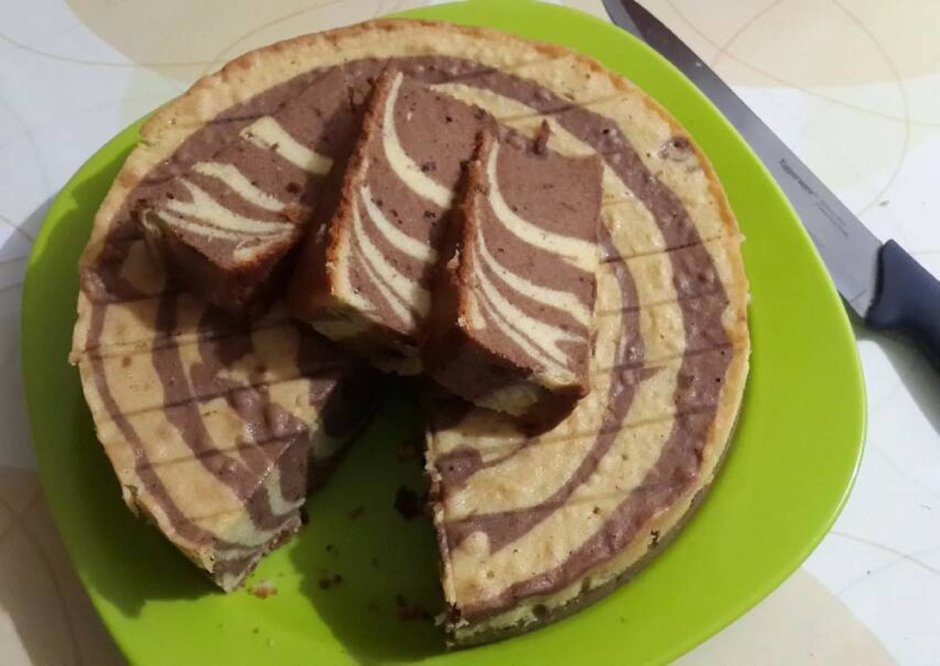 Творожный торт Зебра без выпечки