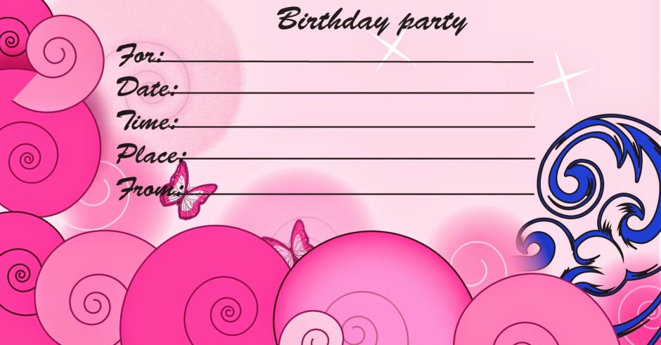 Пригласительная открытка на день рождения ребенка с тортиками