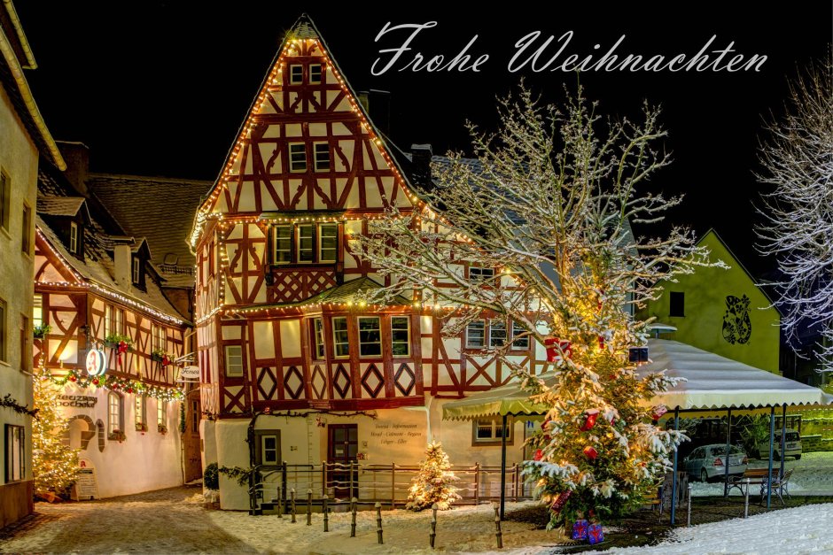 Рождество в Германии фахверковые дома