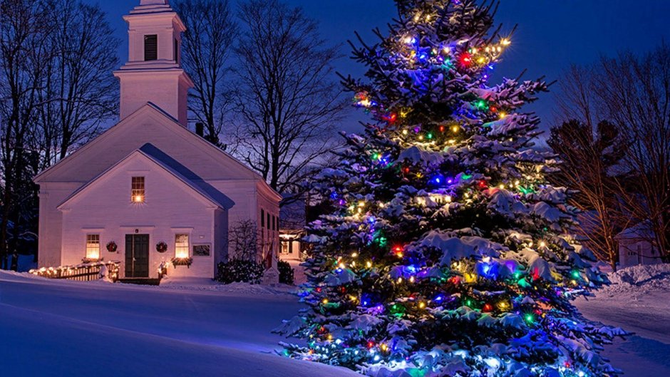 Кристмас в США дом Рождество