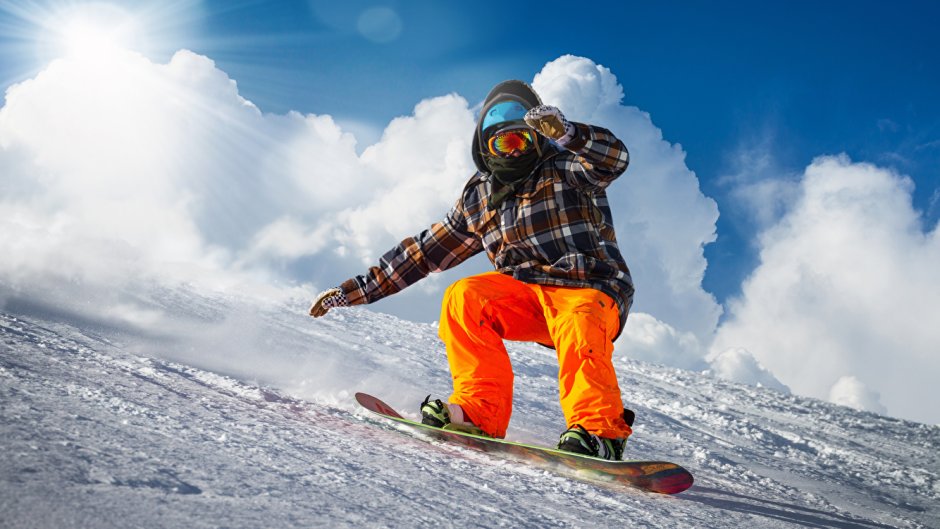Guy in the Sky Snowboarding