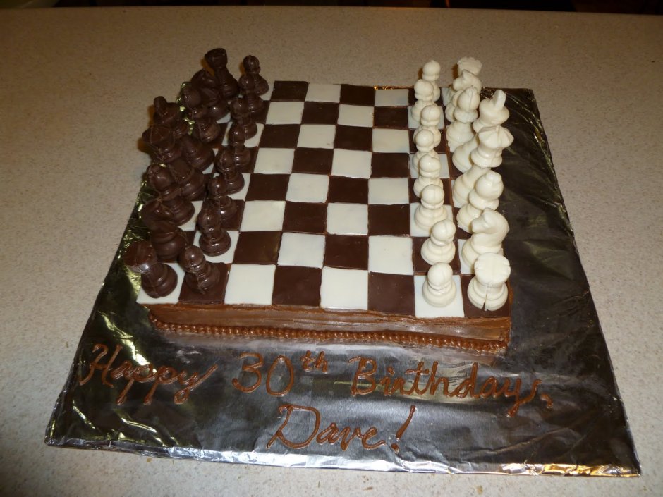 Необычный торт на день рождения шахматы