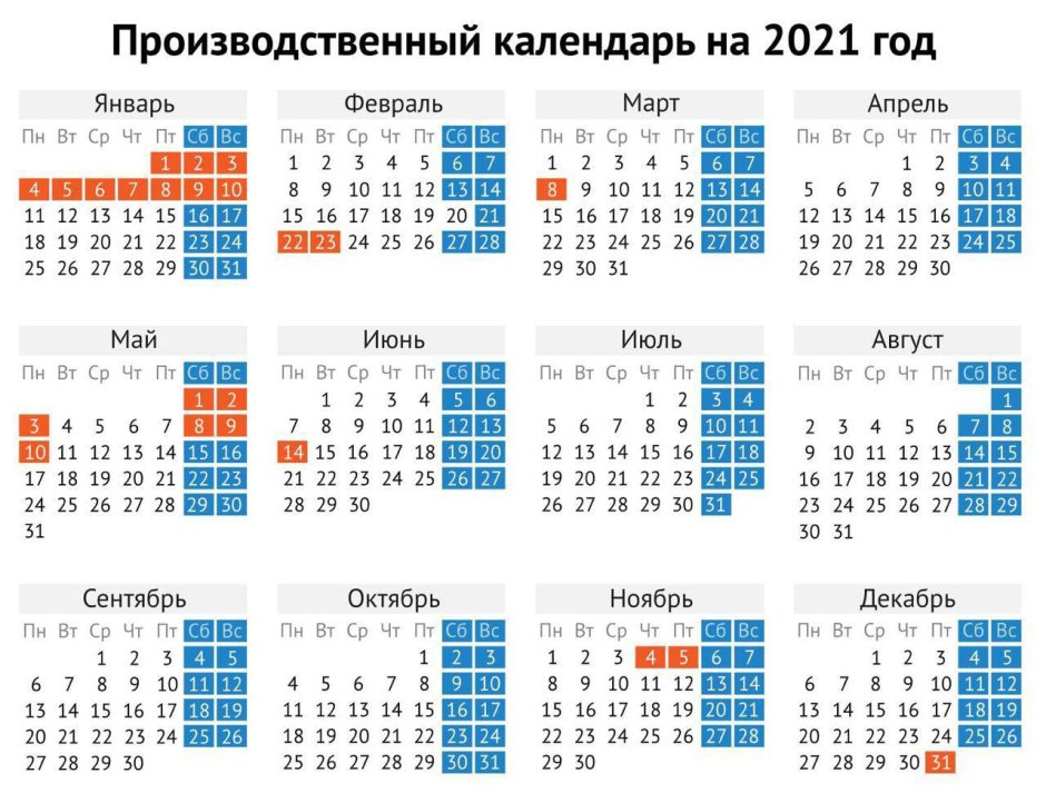 Производственный календарь ноябрь 2021