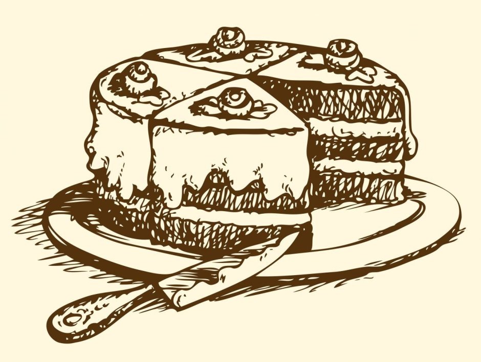 Ломтик торта набросок