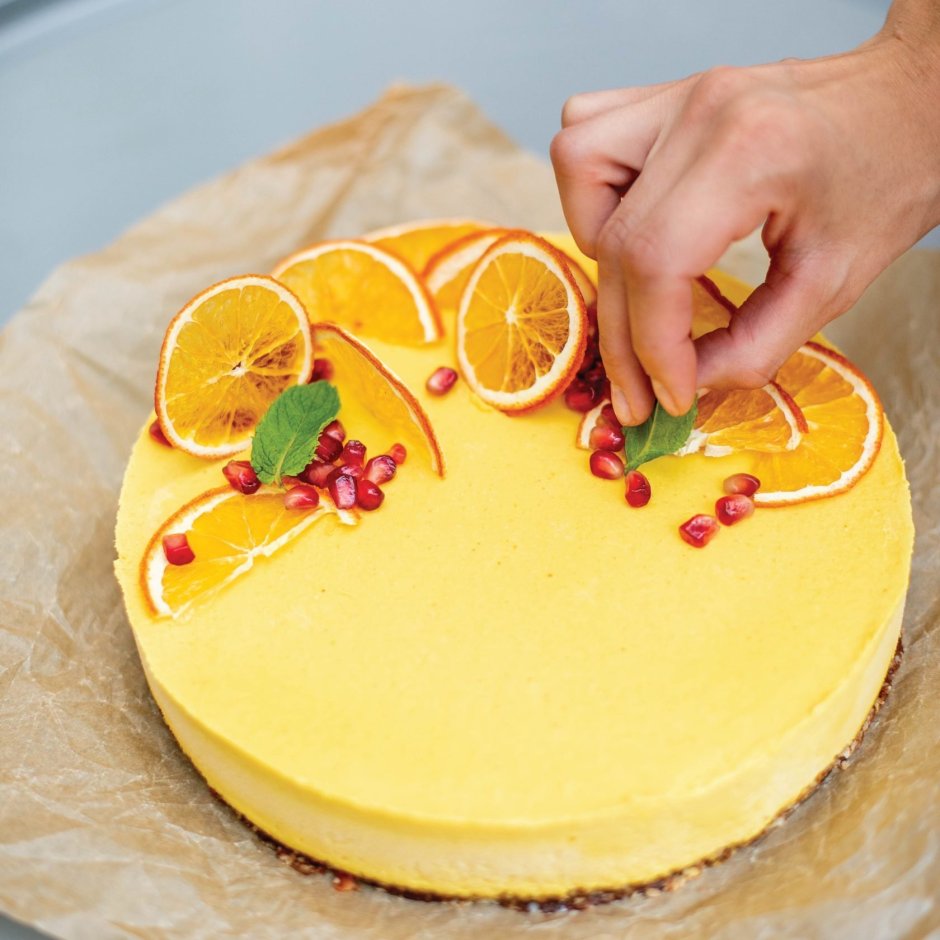 Карамелизированный апельсин для украшения торта