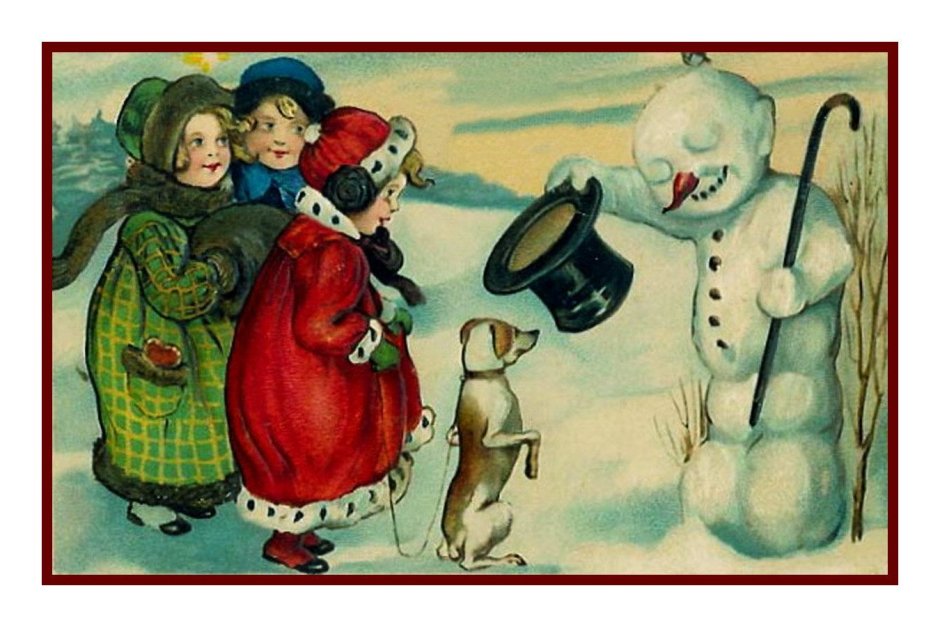 Ретро открытки Снеговик