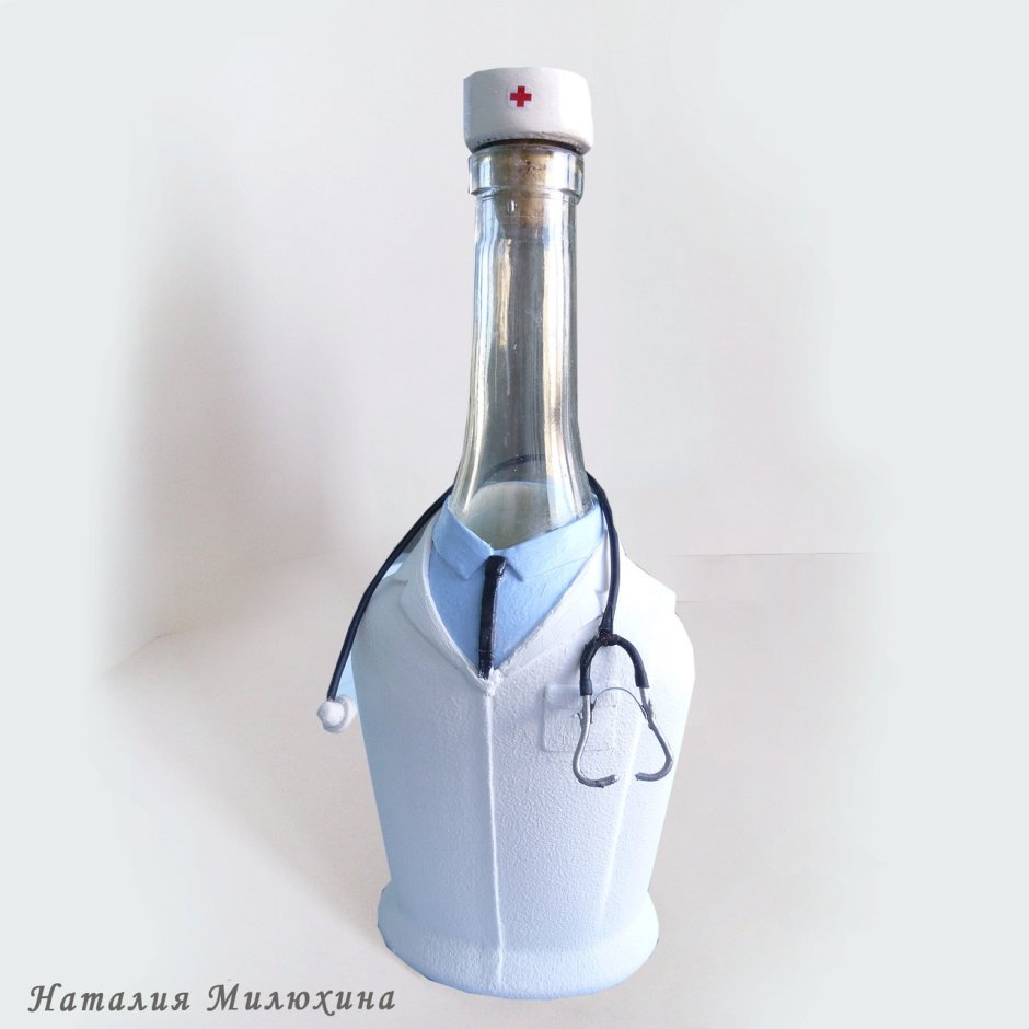 Декор бутылки для врача