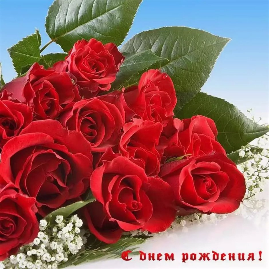 С днём рождения женщине букет красных роз