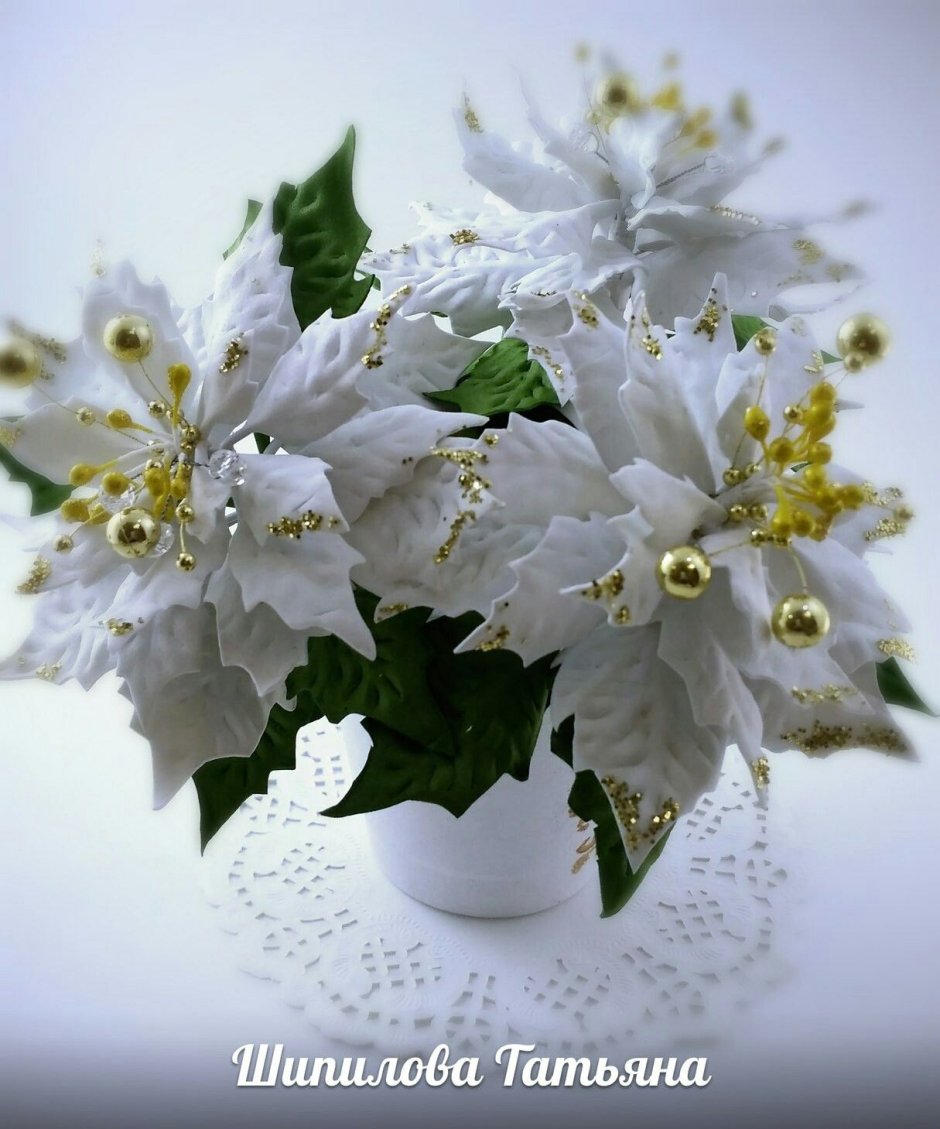 Выкройка цветка пуансеттия