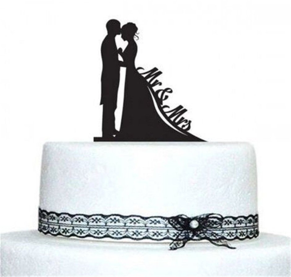 Свадебные черно-белые мраморные торты
