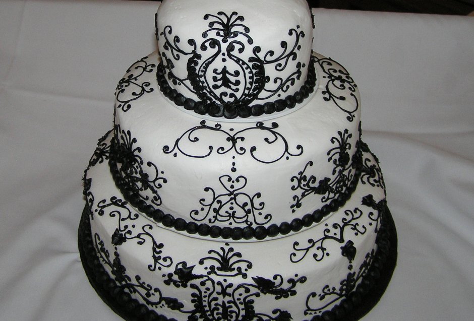 Свадебные торты небольшое черно белый