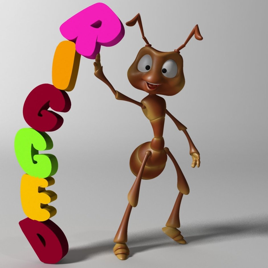 Мультик муравей 3д модель