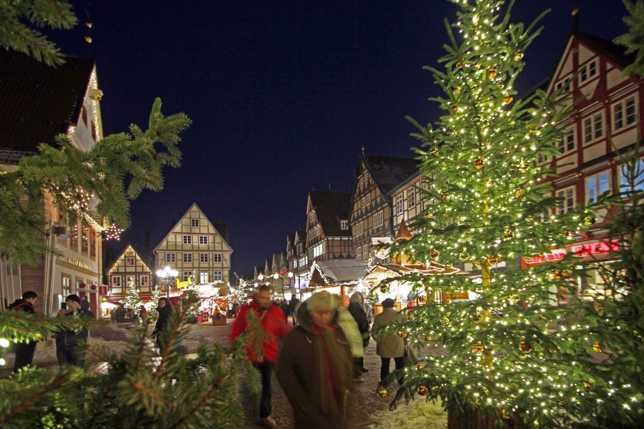Celle город в Германии Рождественская ярмарка