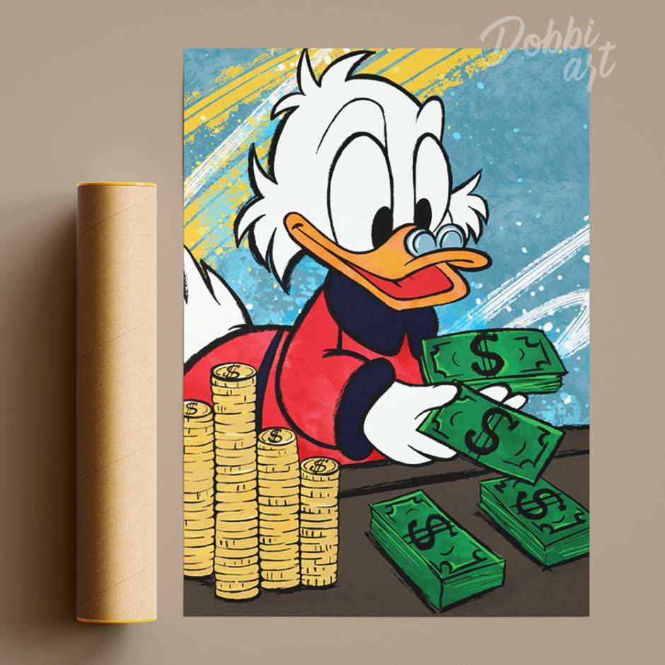 Постер Скрудж макдак с деньгами