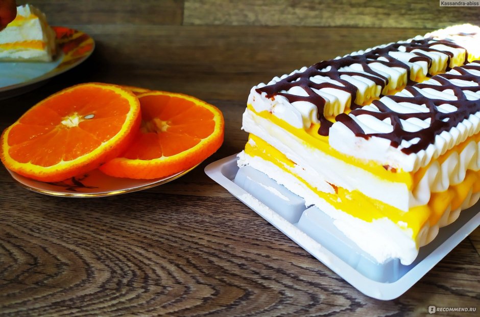 Торт мороженое чистая линия с апельсином