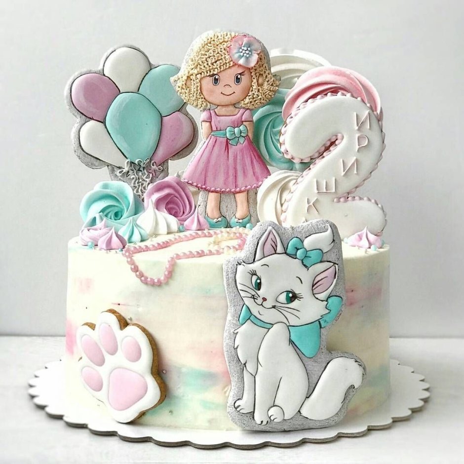 Торт с кошечкой для девочки 3 года