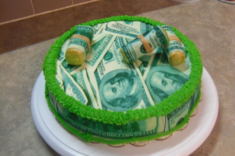 Торт в виде денег