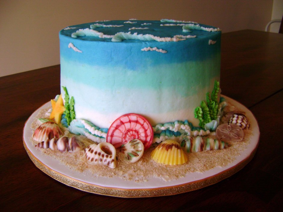 Муссовый торт морская тематика