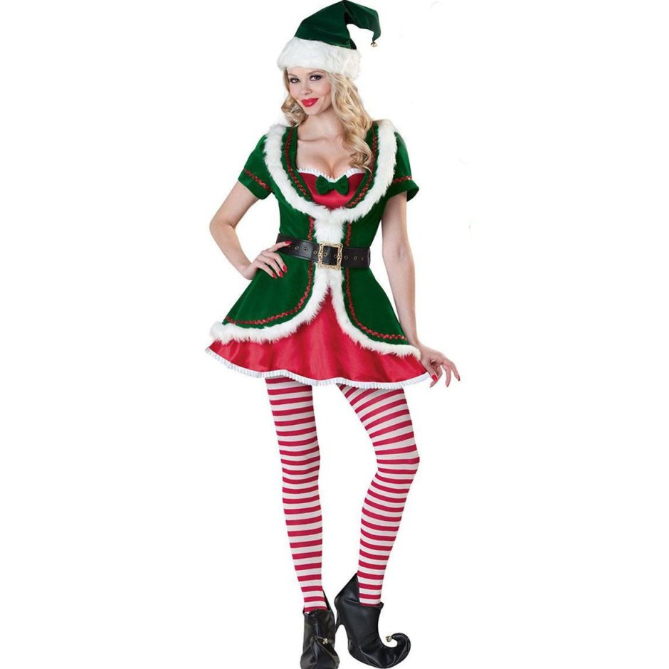Девушка в костюме Санта Клауса