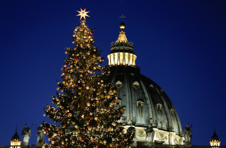 Рождественская елка на площади Петра в Ватикане
