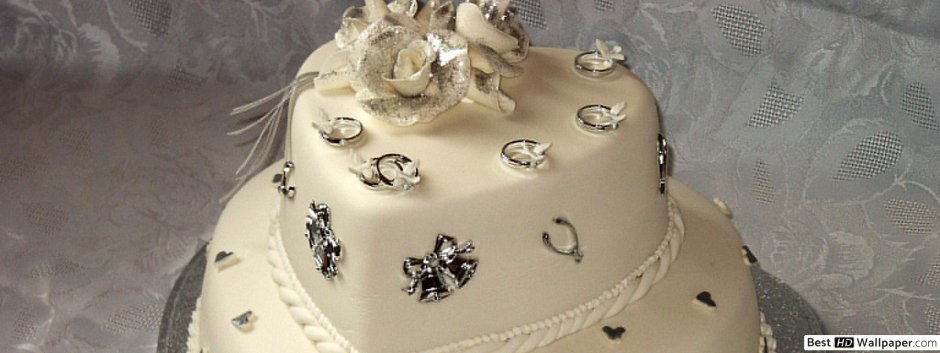 Торт на серебряную свадьбу без мастики