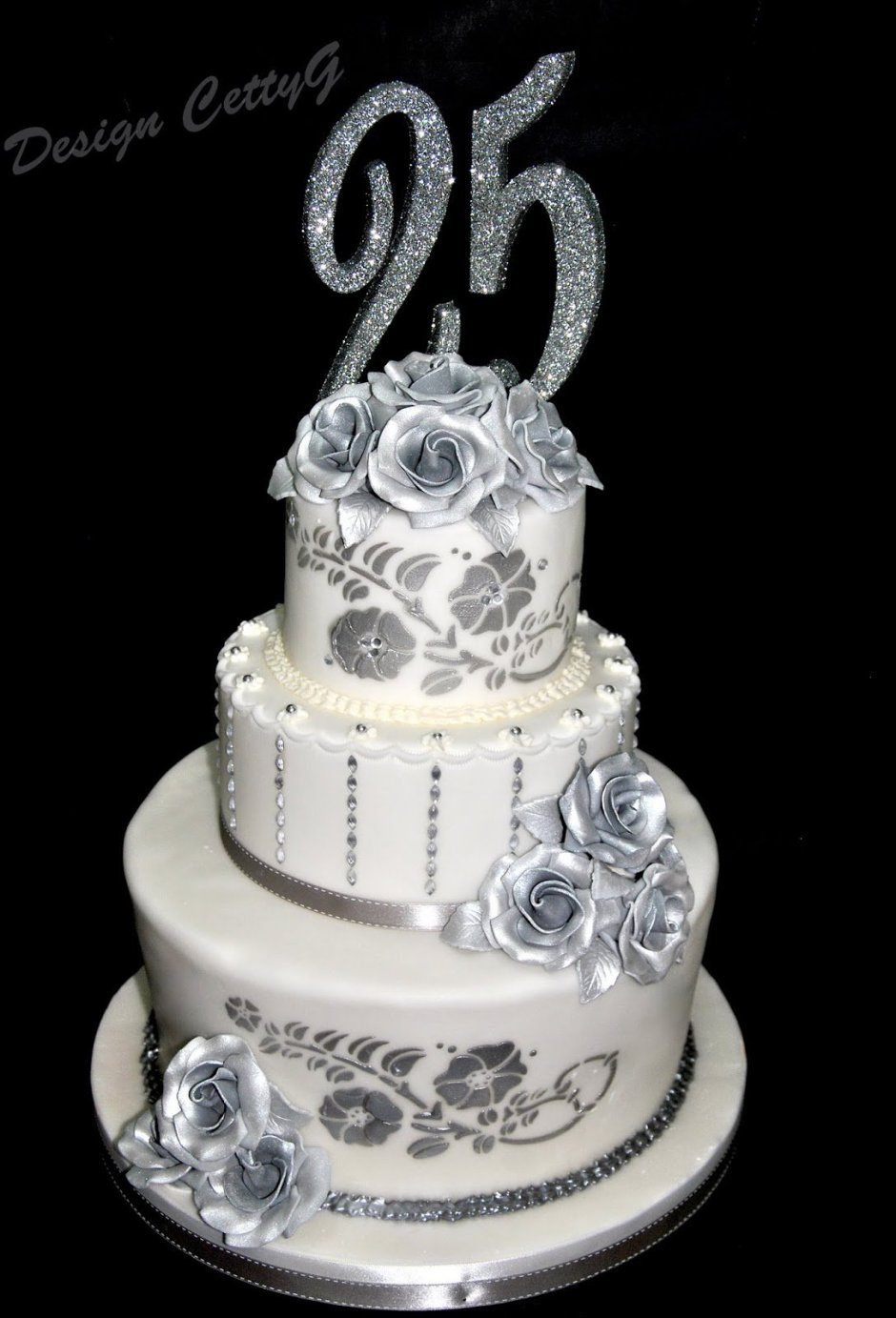 Прикольный торт на серебряную свадьбу